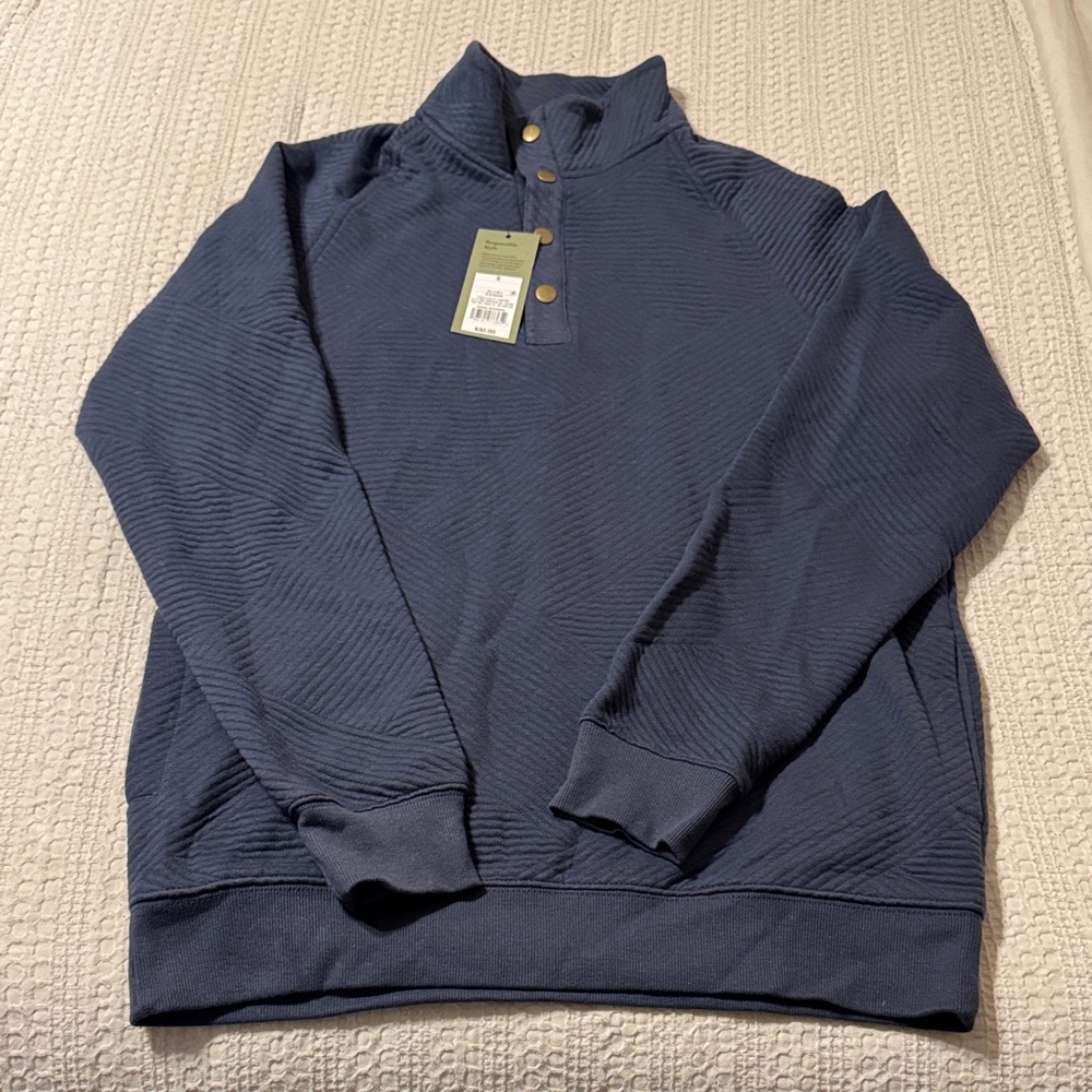 Goodfellow & Co Men's Pullover Sweatshirts Diamond Quilted Pattern Snap Placket